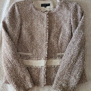 Brown Blazer Textured Boucle